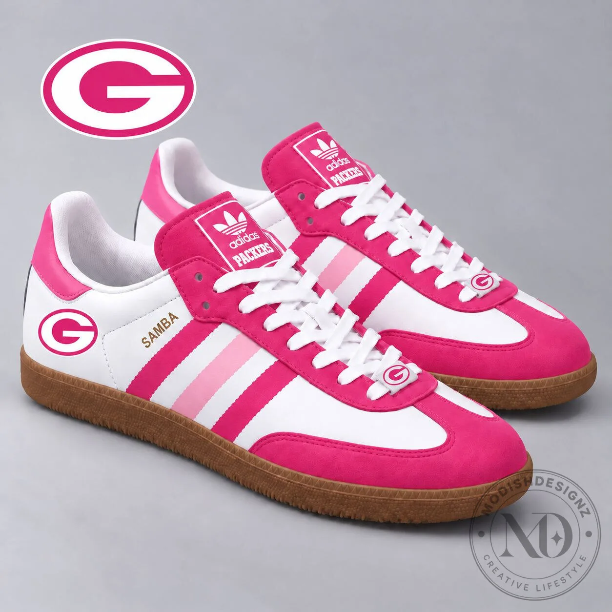 Green Bay Packers NFL Pink Breast Cancer Awareness Samba Shoes
