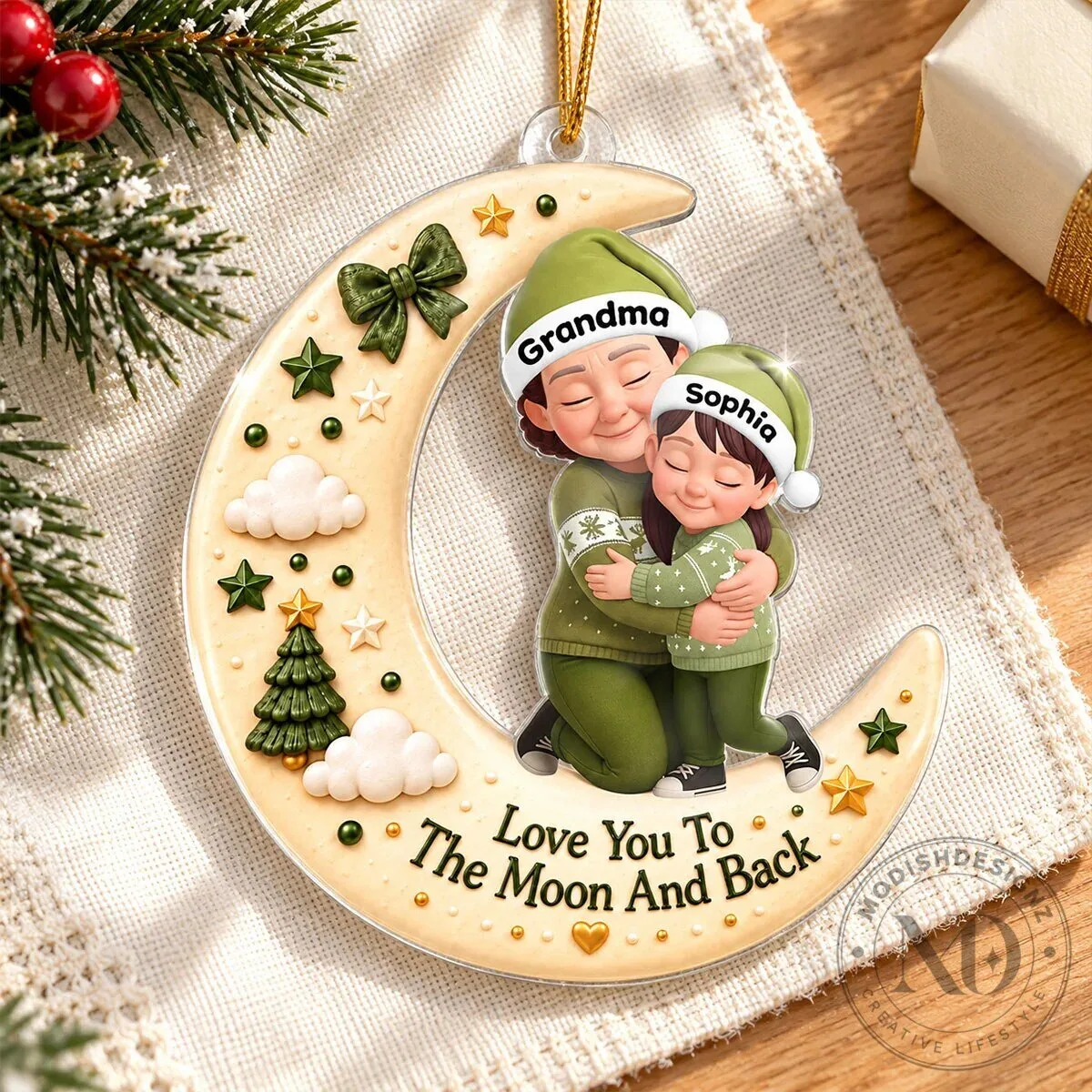 Personalized Grandma Hugging Grandchild Love You To The Moon And Back Christmas Ornament 16 Personalized Grandma Hugging Grandchild Love You To The Moon And Back Christmas Ornament