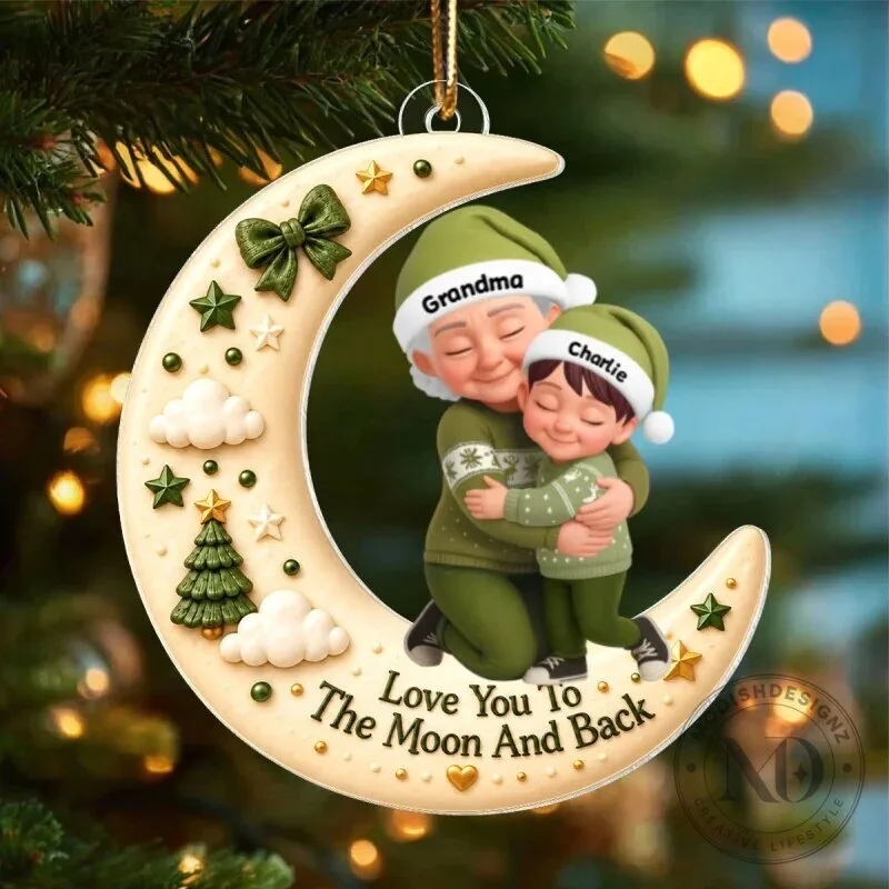 Personalized Grandma Hugging Grandchild Love You To The Moon And Back Christmas Ornament 23 Personalized Grandma Hugging Grandchild Love You To The Moon And Back Christmas Ornament