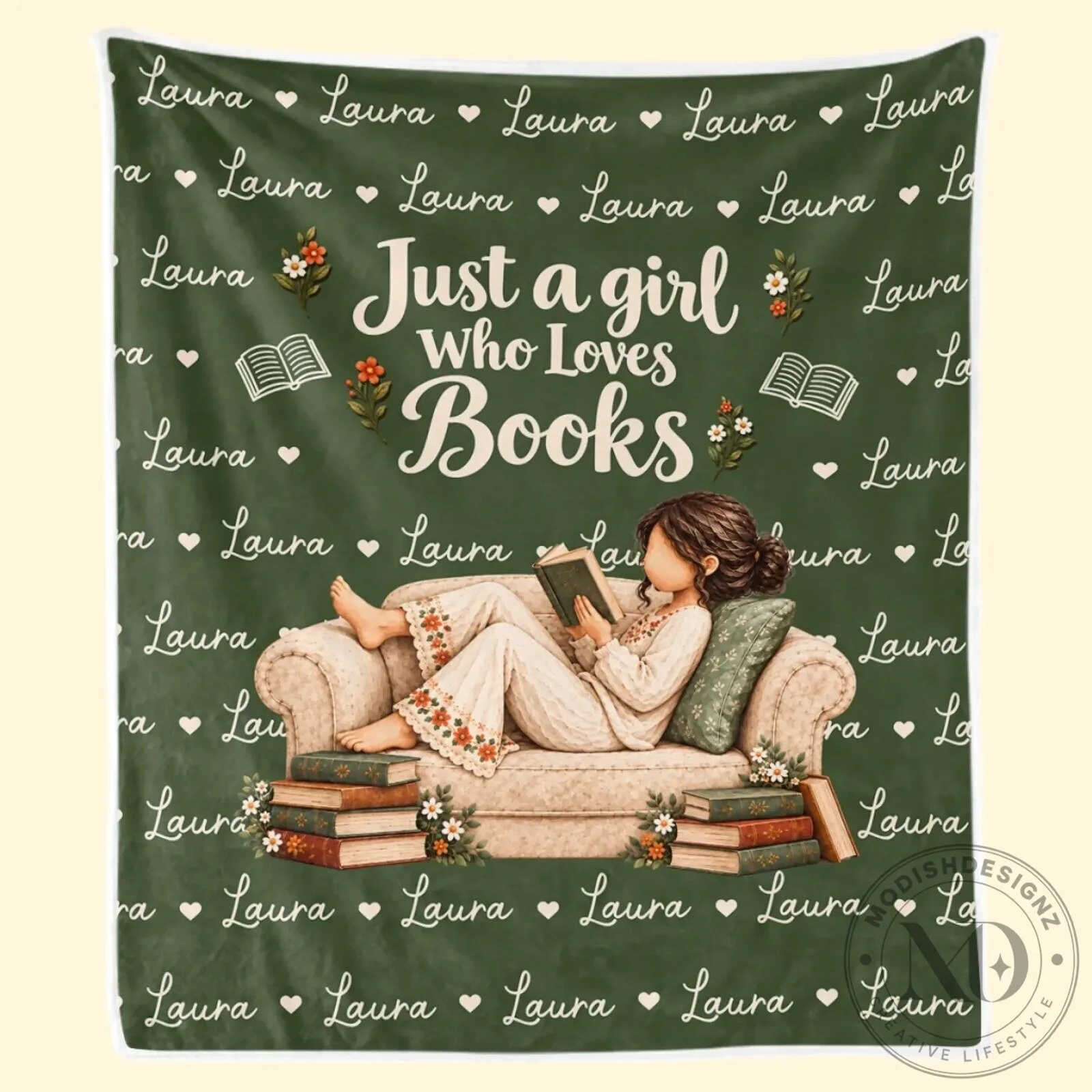 Personalized Just a Girl Who Loves Books Reading Cozy Blanket 10 Personalized Just a Girl Who Loves Books Reading Cozy Blanket