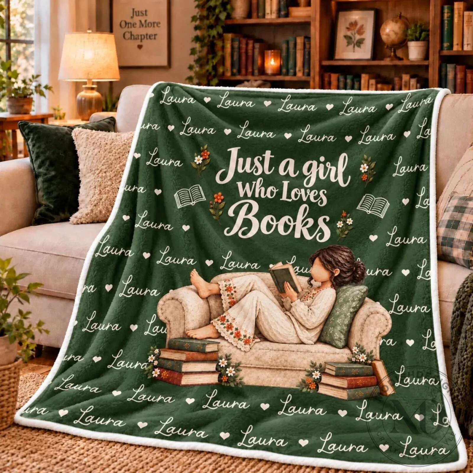 Personalized Just a Girl Who Loves Books Reading Cozy Blanket 12 Personalized Just a Girl Who Loves Books Reading Cozy Blanket