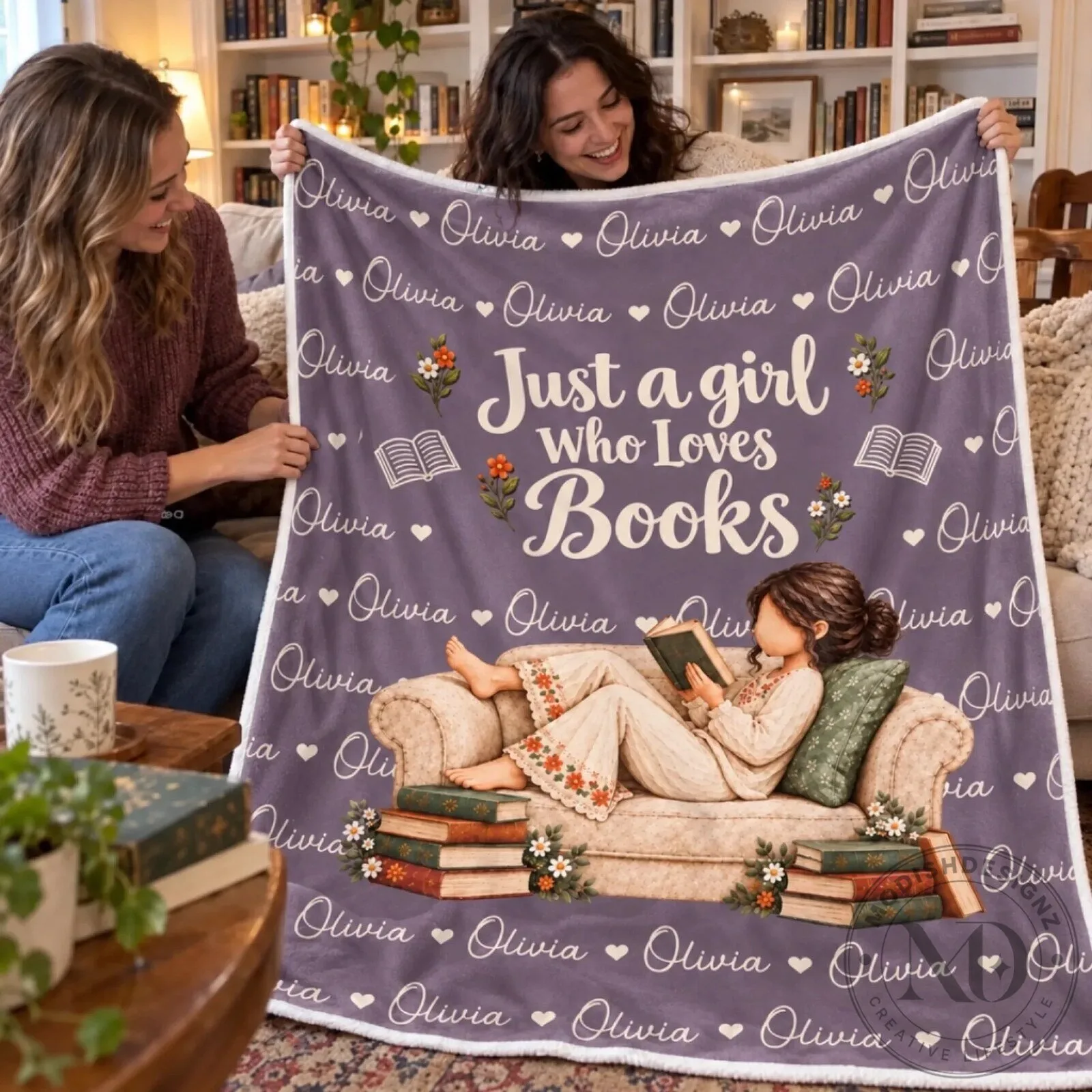 Personalized Just a Girl Who Loves Books Reading Cozy Blanket 13 Personalized Just a Girl Who Loves Books Reading Cozy Blanket