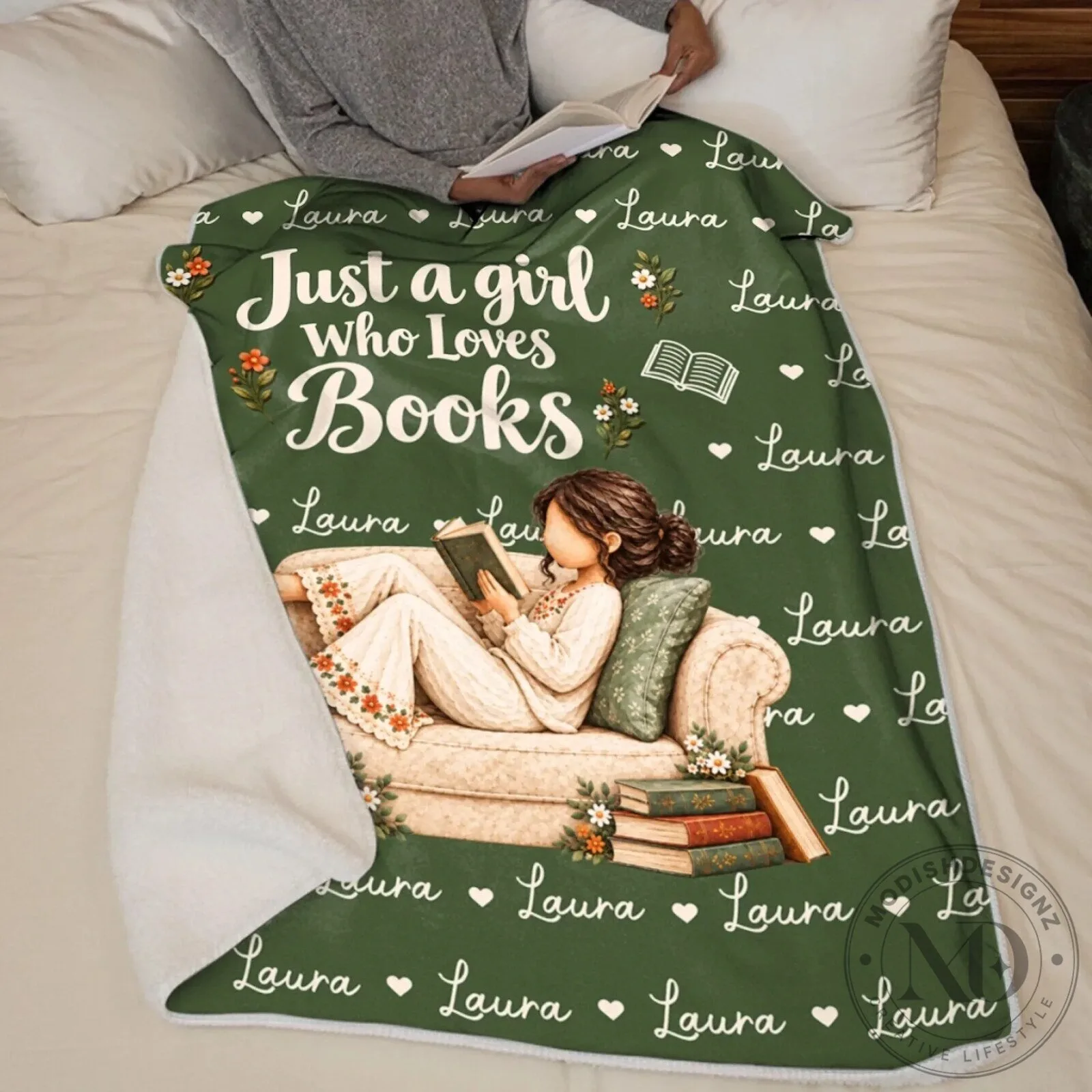 Personalized Just a Girl Who Loves Books Reading Cozy Blanket 16 Personalized Just a Girl Who Loves Books Reading Cozy Blanket