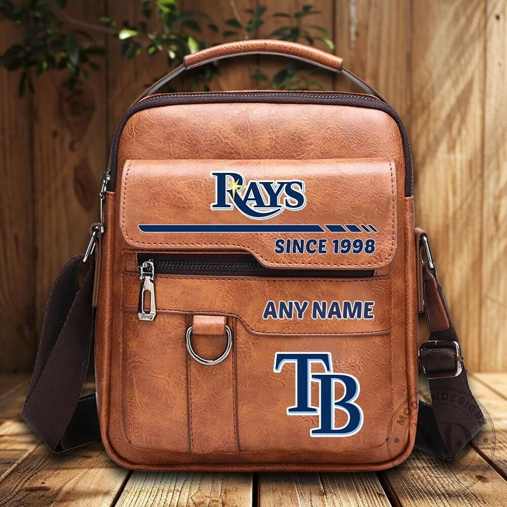 Tampa Bay Rays Personalized Vintage Leather Shoulder Bag