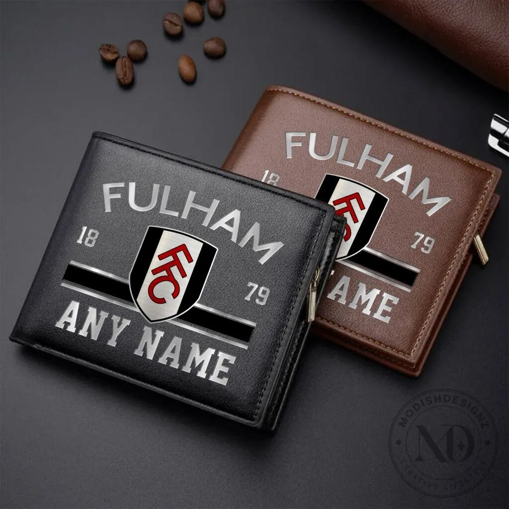 Fulham Football Club Personalized Name Leather Wallet