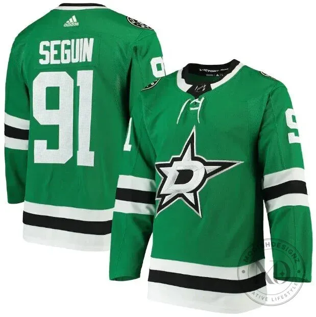 Dallas Stars Trevor Seguin Number Ninety-One Green Ice Hockey Jersey