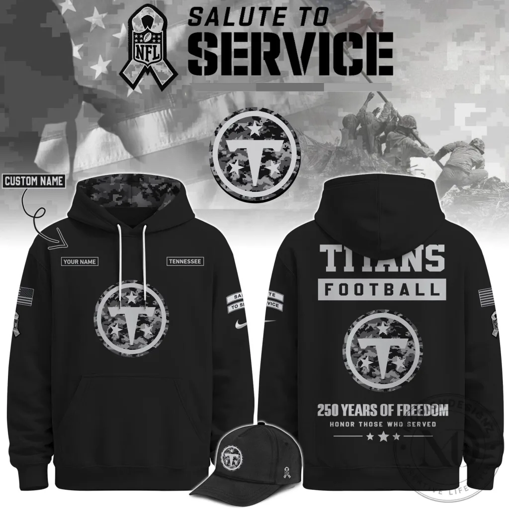 Veterans Day Hoodie for Tennessee Titans Football - Salute to Service Design 65 Veterans Day Hoodie for Tennessee Titans Football - Salute to Service Design