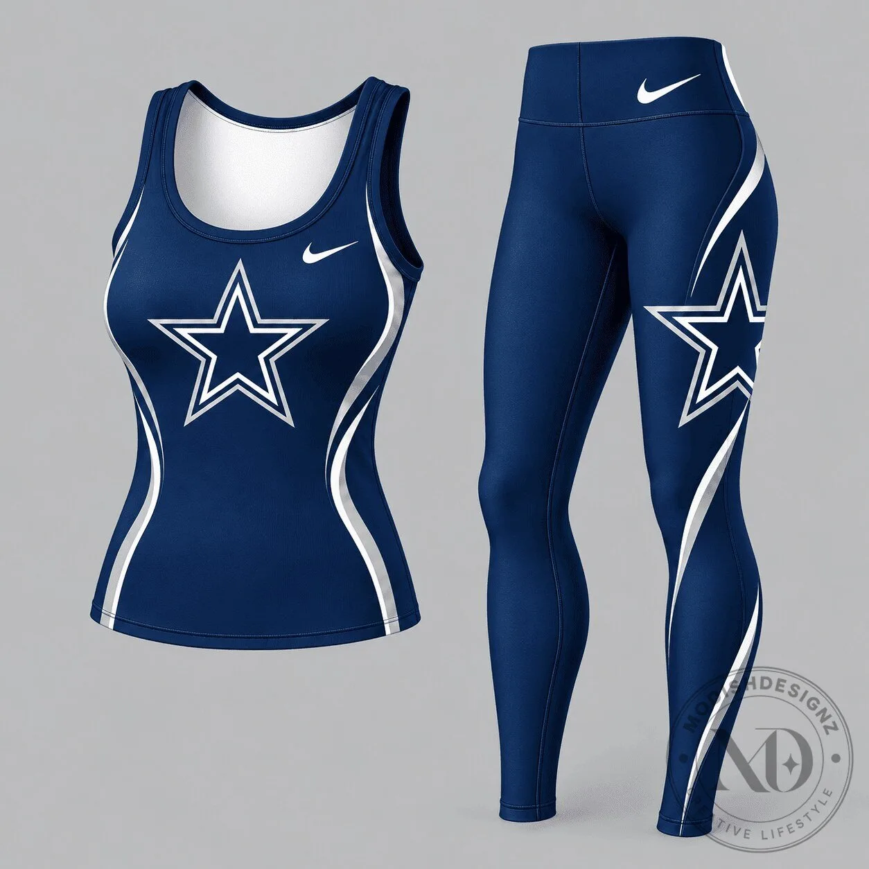 Dallas Cowboys Women's Dynamic Curve Built-in-Bra Tank Top and Leggings Set