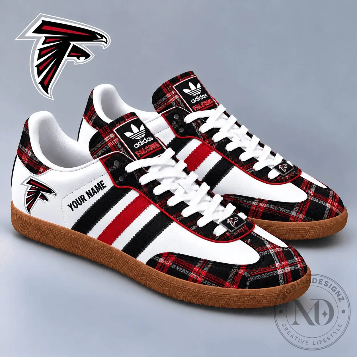 Atlanta Falcons NFL Plaid Pattern Personalized Samba Style Shoes