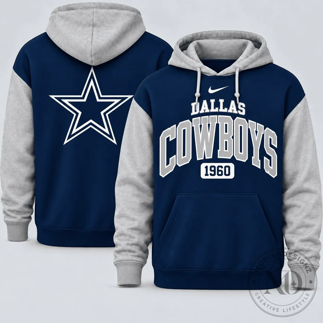 Dallas Cowboys Established Year Navy Blue Gray Hoodie 2 Dallas Cowboys Established Year Navy Blue Gray Hoodie