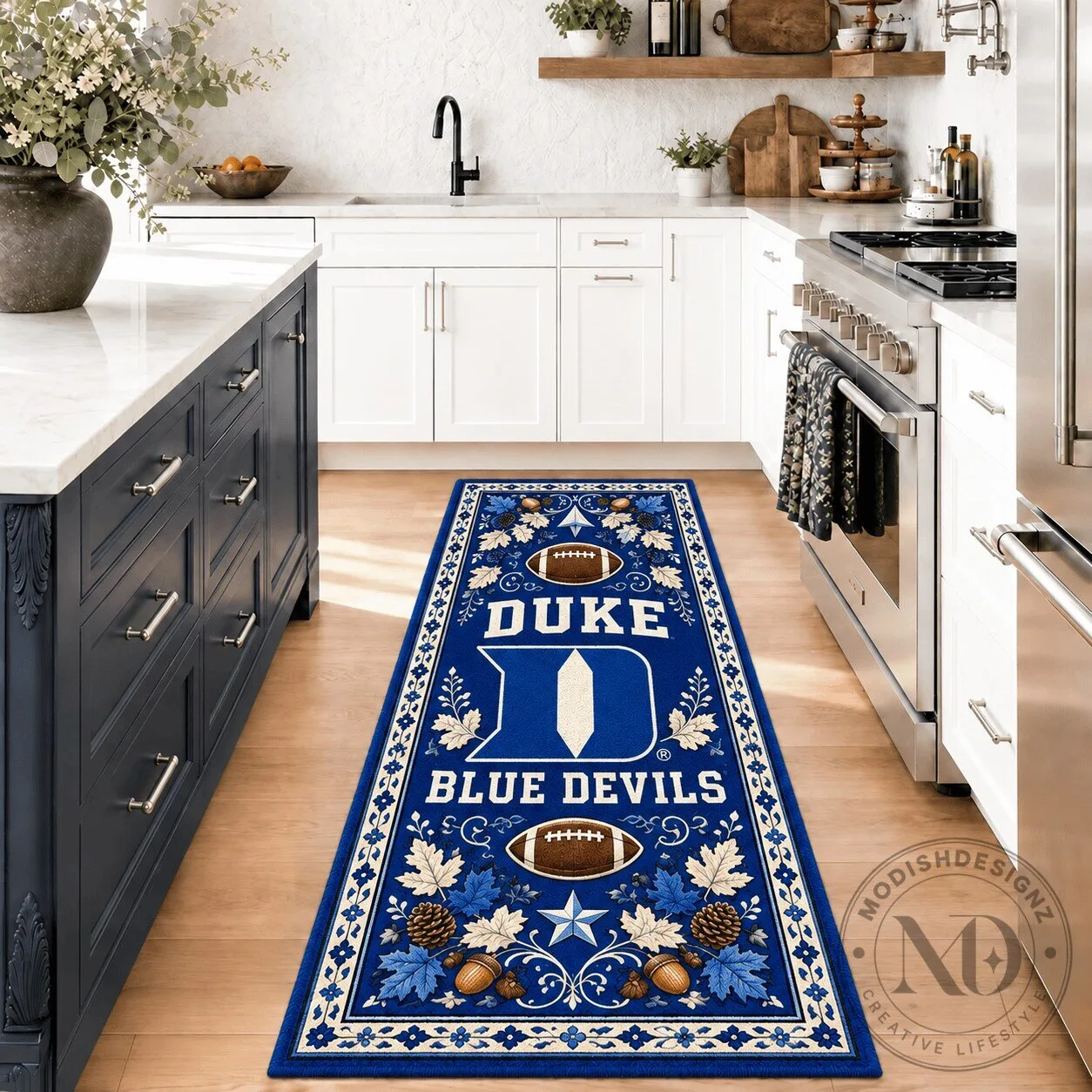 Duke Blue Devils Football Team Kitchen Runner Rug