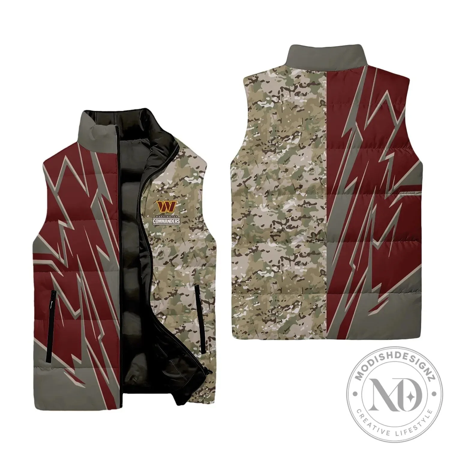 Washington Commanders Salute To Service Sleeveless Puffer Jacket Vest 1 Washington Commanders Salute To Service Sleeveless Puffer Jacket Vest