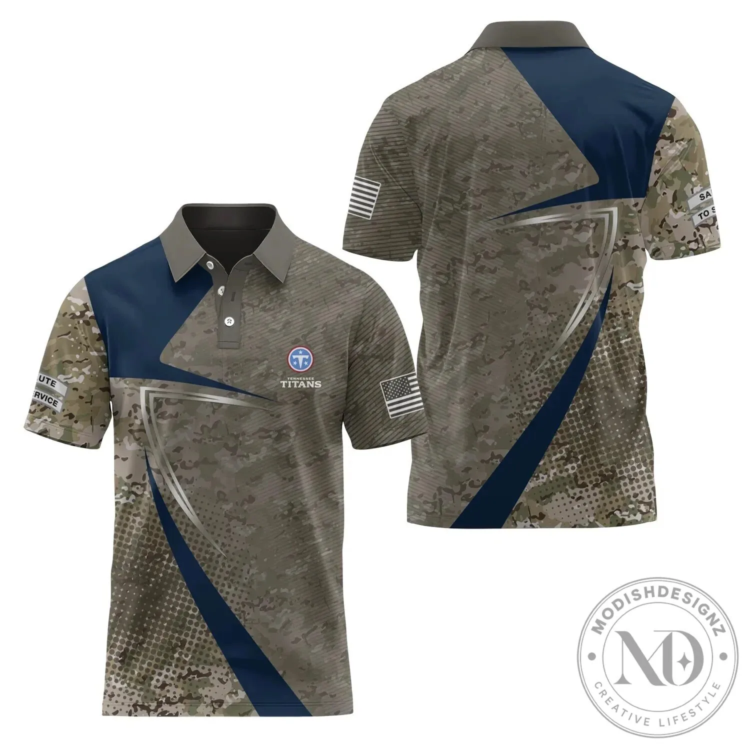 Tennessee Titans Salute To Service Camouflage Military Style Polo Shirt 1 Tennessee Titans Salute To Service Camouflage Military Style Polo Shirt