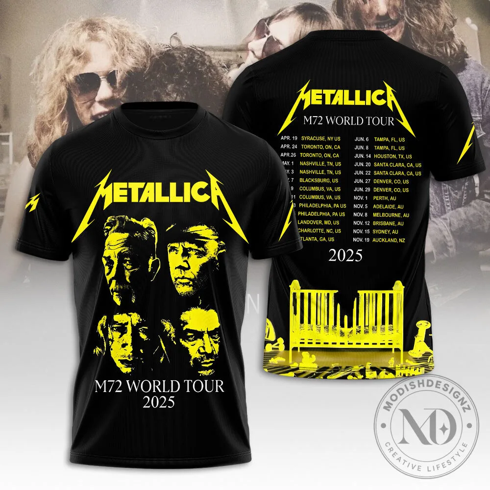 Metallica M72 World Tour 2025 Band Members Concert Dates T-Shirt