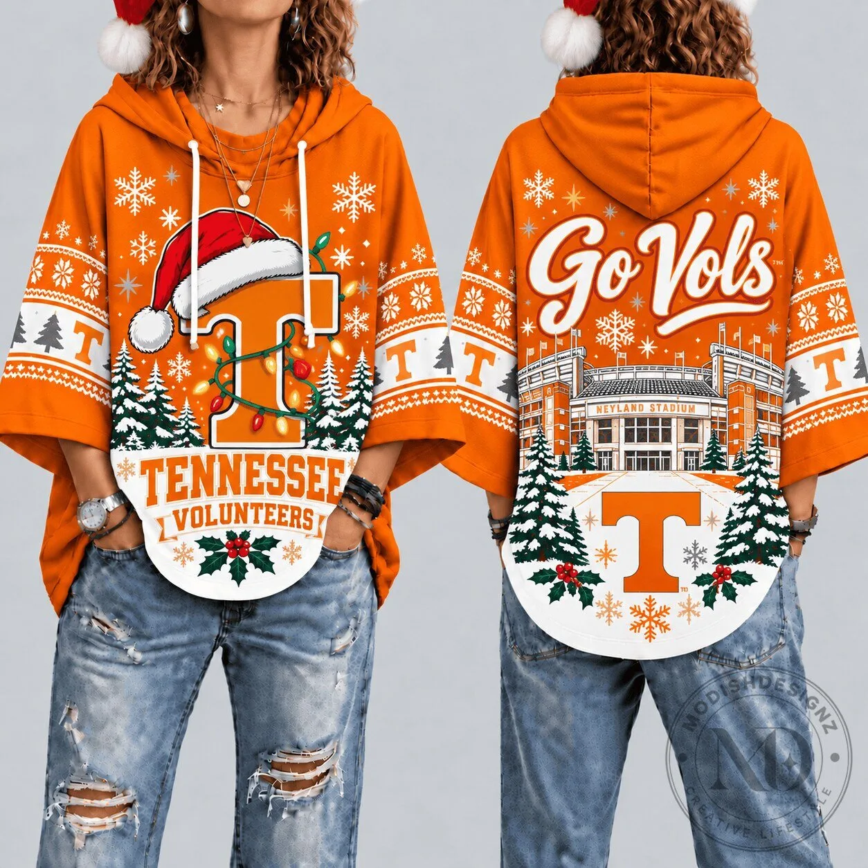 Tennessee Volunteers Christmas Ugly Sweater Style Orange Hoodie