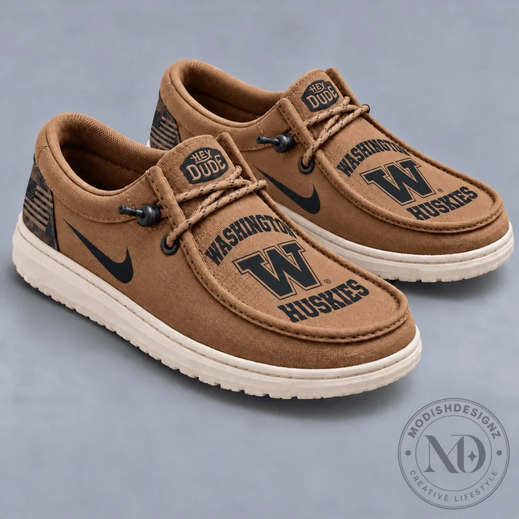 Washington Huskies NCAA Vintage Military Brown Loafer Shoes for Men and Women Washington Huskies NCAA Vintage Military Brown Loafer Shoes for Men and Women