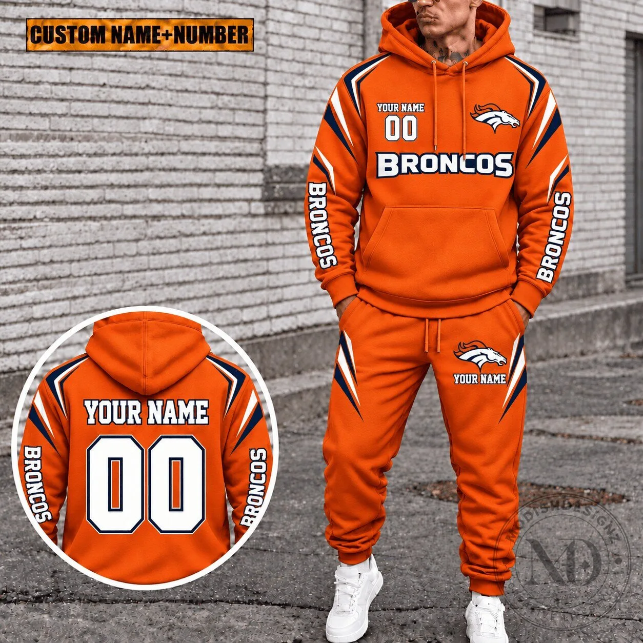 Personalized Sweatpants and Hoodie Combo for Denver Broncos Supporters