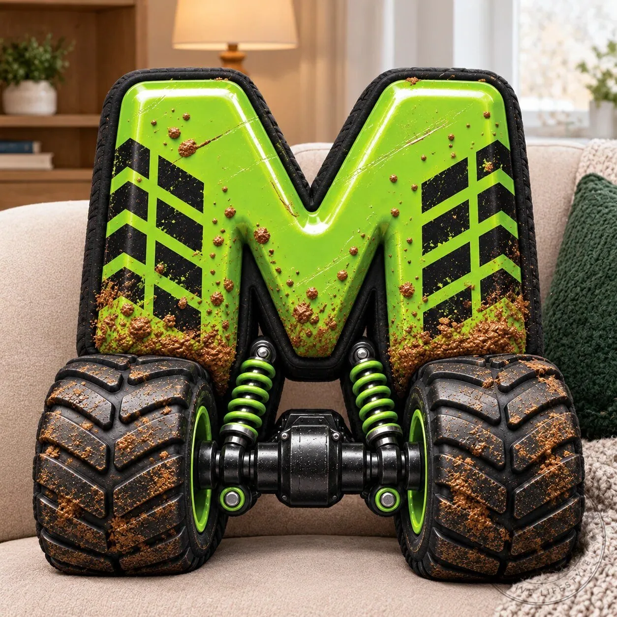 Personalized Monster Truck Letter A Shaped Throw Pillow for Kids Room Decor 8 Personalized Monster Truck Letter A Shaped Throw Pillow for Kids Room Decor