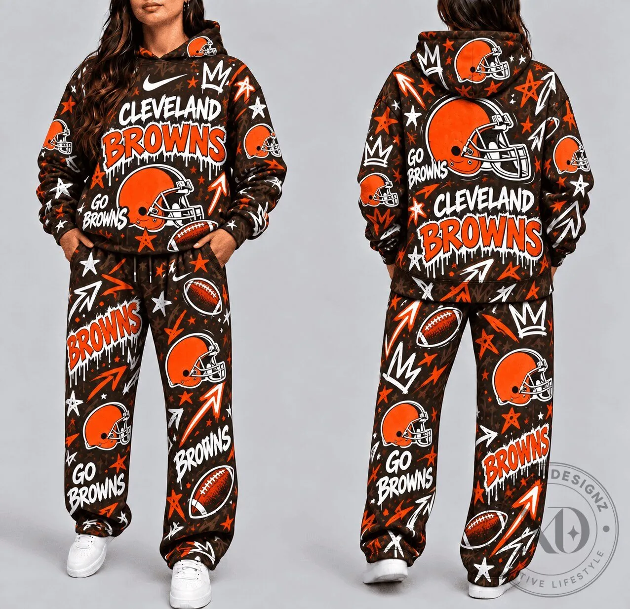 Cleveland Browns Football Team Graffiti Style Hoodie 3 Cleveland Browns Football Team Graffiti Style Hoodie